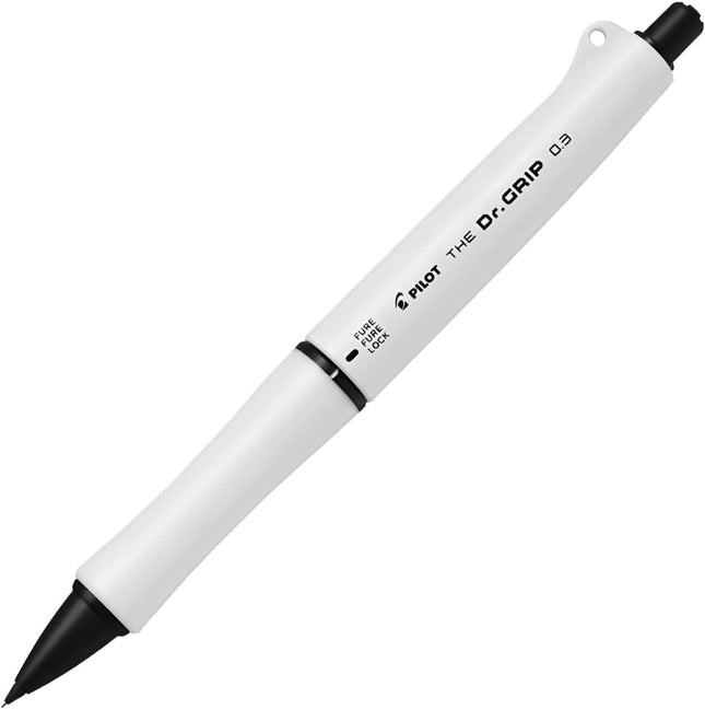 PILOT Mechanical Pencil THE Dr.GRIP BLACK ACCENT, 0.3mm, Matte White, HTDGB-13-MW