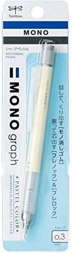 Tombow Mechanical Pencil MONO graph 0.3 Pastel Color, 0.3mm, Cream Yellow, DPA-137B Set of 10
