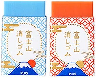 Plus, Eraser, Air-In, Mt. Fuji Red Blue 2 Pieces Set