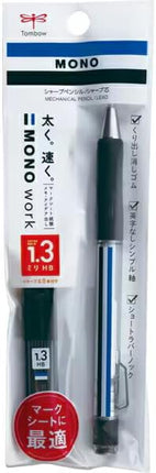 Tombow Mechanical Pencil MONO work + Lead Refill, 1.3mm, MONO Color, PCB-251, Set of 5