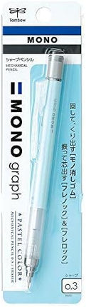 Tombow Mechanical Pencil MONO graph 0.3 Pastel Color, 0.3mm, Ice Blue, DPA-137A, Set of 10