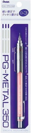 Pentel Mechanical Pencil PG-METAL350 0.3mm, Clear Pink, XPG313-TP, Packed