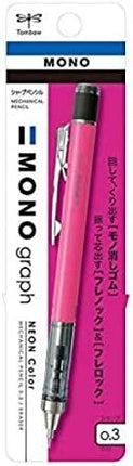 Tombow Mechanical Pencil MONO graph 0.3 Neon Color, 0.3mm, Neon Pink, DPA-135F, Set of 2
