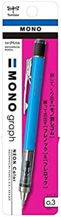 Tombow Mechanical Pencil MONO graph 0.3 Neon Color, 0.3mm, Neon Blue, DPA-135B, Set of 2