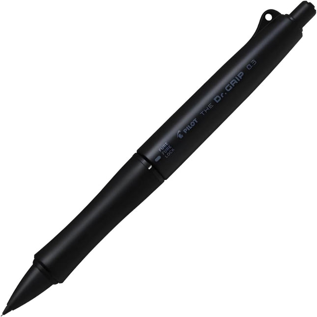 PILOT Mechanical Pencil THE Dr.GRIP BLACK ACCENT, 0.3mm, Matte Black, HTDGB-13-MB