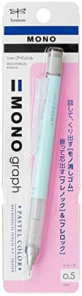 Tombow Mechanical Pencil MONO graph 0.5 Pastel Color, 0.5mm, Ice Blue, DPA-136A, Set of 10