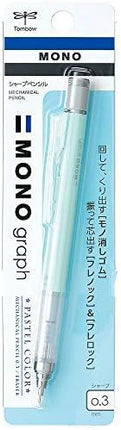 Tombow Mechanical Pencil MONO graph 0.3 Pastel Color, 0.3mm, Mint Green, DPA-137C, Set of 10