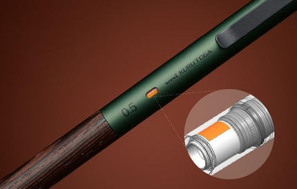 uni Mitsubishi Pencil Mechanical Pencil Kuru Toga Wood 0.5mm Steel Gray, M5-KW 1P, M5KW1P.23