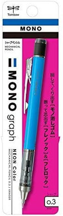 Tombow Mechanical Pencil MONO graph 0.3 Neon Color, 0.3mm, Neon Blue, DPA-135B