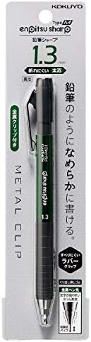 KOKUYO Mechanical Pencil Enpitsu Sharp TypeM Rubber Grip, 1.3mm Green, PS-P401G-1P, Set of 5