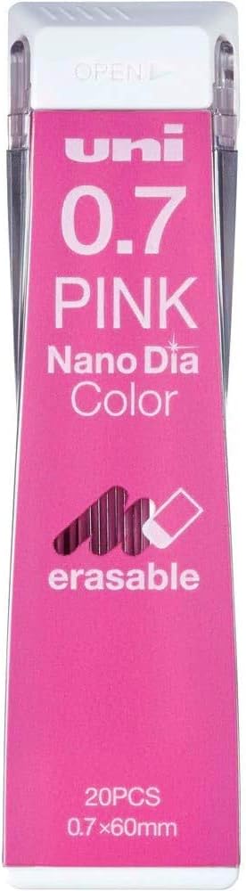 uni Mitsubishi Pencil Mechanical Pencil Lead Refill Nano Dia Color 0.7mm Pink, U07202NDC.13, Set of 2