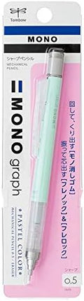Tombow Mechanical Pencil MONO graph 0.5 Pastel Color, 0.5mm, Mint Green, DPA-136C, Set of 10