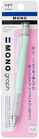 Tombow Mechanical Pencil MONO graph 0.5 Pastel Color, 0.5mm, Mint Green, DPA-136C, Set of 10