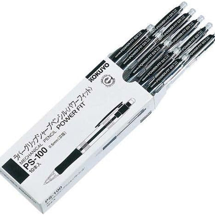KOKUYO Mechanical Pencil Power Fit, 0.5mm Black, PS-100D, 10 Pieces