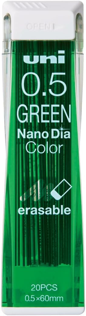 uni Mitsubishi Pencil Mechanical Pencil Lead Refill Nano Dia Color 0.5mm Green, U05202NDC.6