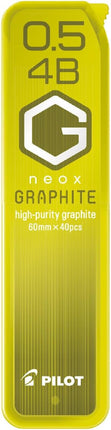 PILOT Mechanical Pencil Lead Refill neox GRAPHITE 0.5mm 4B, 10 Pieces, HRF5G2004B