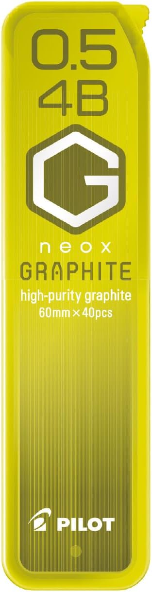 PILOT Mechanical Pencil Lead Refill neox GRAPHITE 0.5mm 4B, 10 Pieces, HRF5G2004B