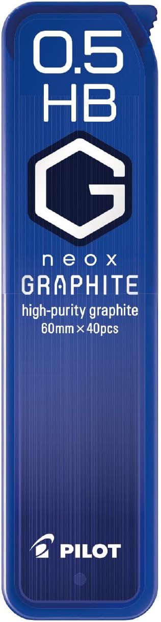 PILOT Mechanical Pencil Lead Refill neox GRAPHITE 0.5mm HB, 10 Pieces, HRF5G200HB