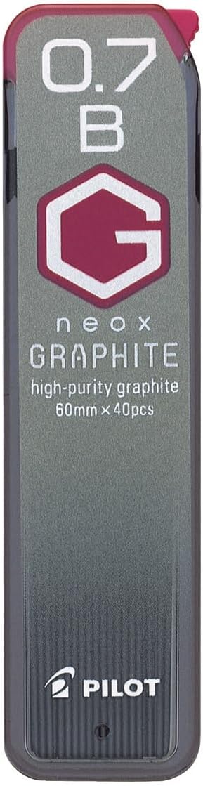 PILOT Mechanical Pencil Lead Refill neox GRAPHITE 0.7mm B, 10 Pieces, HRF7G200B