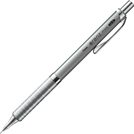 Pentel Mechanical Pencil Orenz Metal Grip 0.3mm, Silver, XPP1003G-Z