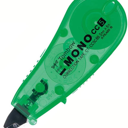 Tombow, Correction Tape, MONO CC, CC5, 5mm, Green, CT-CC5C60 10 Pieces, CT-CC5C60-10P