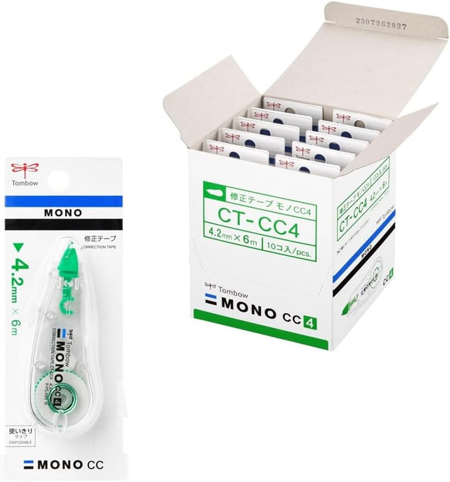 Tombow, Correction Tape, MONO CC, CC4, 4.2mm, CT-CC4 10 Pieces, CT-CC4-10P