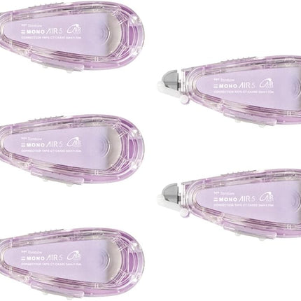 Tombow, Correction Tape, MONO AIR refillable type, 5mm, Lavender, CT-CAX5C95 5 Pieces, CT-CAX5C95-5P