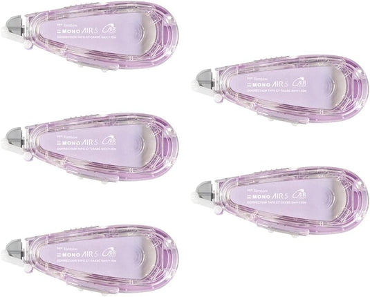 Tombow, Correction Tape, MONO AIR refillable type, 5mm, Lavender, CT-CAX5C95 5 Pieces, CT-CAX5C95-5P