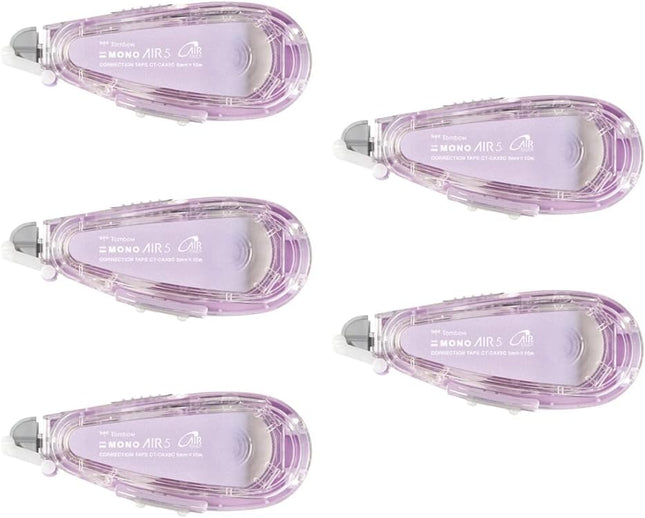 Tombow, Correction Tape, MONO AIR refillable type, 5mm, Lavender, CT-CAX5C95 5 Pieces, CT-CAX5C95-5P