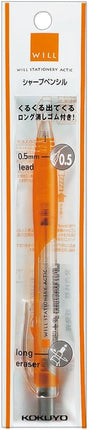 KOKUYO Mechanical Pencil WiLL STATIONERY ACTIC, 0.5mm Cerise Orange, F-WPS100YR-1P