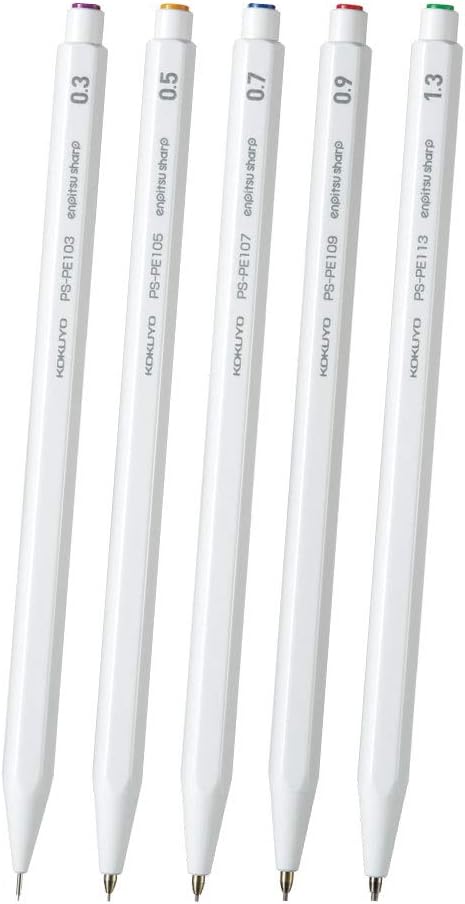 KOKUYO Mechanical Pencil Enpitsu Sharp Writing Comparison 5-Piece Set, White, PS-PE WX5SET