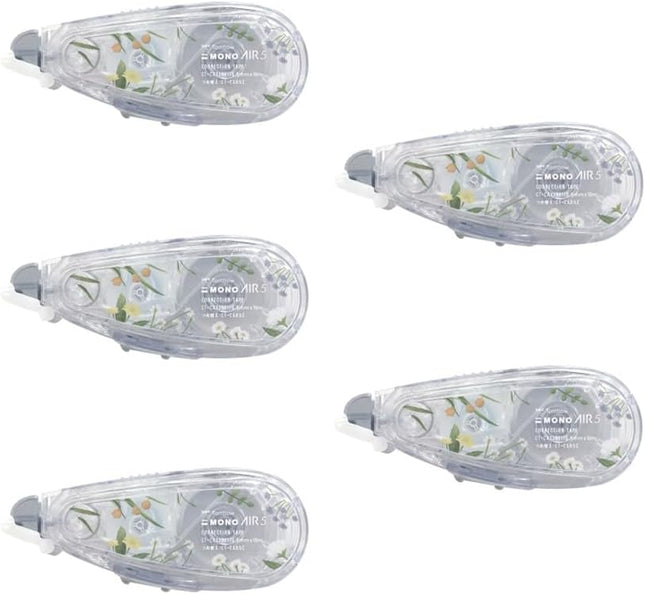 Tombow, Correction Tape, MONO AIR refillable type, 5mm, Botanical Pattern, CT-CAX5G01TU 5 Pieces, CT-CAX5G01TU-5P