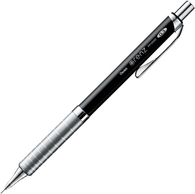 Pentel Mechanical Pencil Orenz Metal Grip 0.3mm, Black, XPP1003G-A