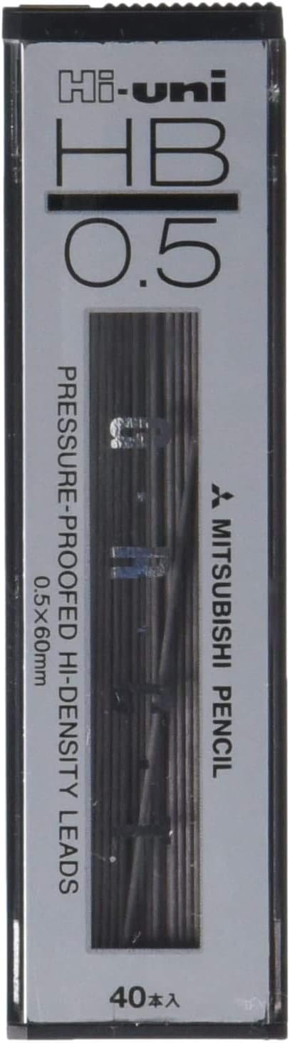uni Mitsubishi Pencil Mechanical Pencil Lead Refill Hi-uni 0.5mm HB, HU05300HB, Set of 7