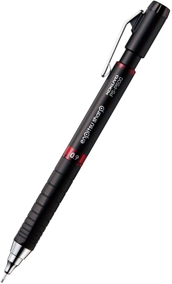 KOKUYO Mechanical Pencil Enpitsu Sharp TypeMx Metal Grip, 0.9mm Red, PS-P500R-1P, Set of 2