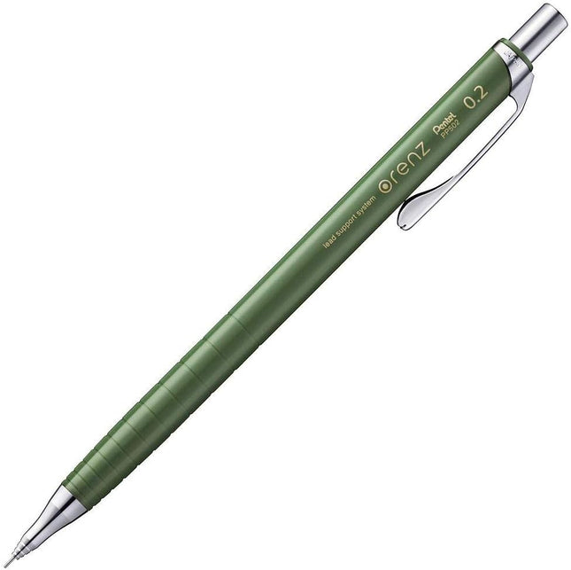 Pentel Mechanical Pencil Orenz 0.2mm, Khaki, XPP502-D2, Set of 5