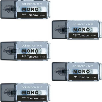 Tombow, Correction Tape, MONO pocket, 5mm, Black, 5 Pieces, CT-CM5C10-5P