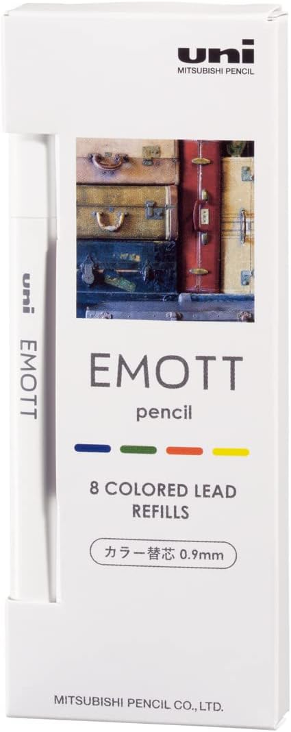 uni Mitsubishi Pencil Mechanical Pencil Lead Refill EMOTT pencil 0.9mm 4 Colors No.3 Nostalgic Color, ULE09MIX.NO3