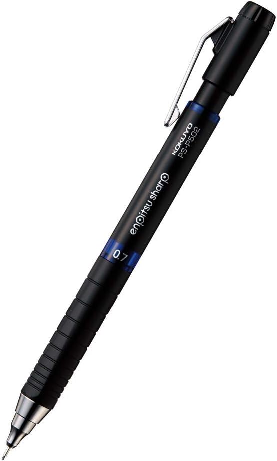 KOKUYO Mechanical Pencil Enpitsu Sharp TypeMx Metal Grip, 0.7mm Blue, PS-P502B-1P, Set of 2