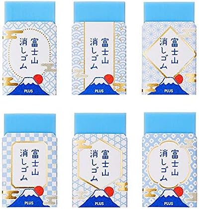 Plus, Eraser, Air-In Mount Fuji Eraser Blue Fuji, Set of 6 Designs, ER-100AIF