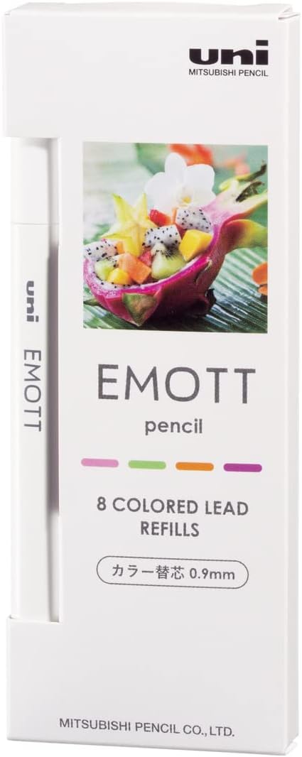 uni Mitsubishi Pencil Mechanical Pencil Lead Refill EMOTT pencil 0.9mm 4 Colors No.2 Tropical Color, ULE09MIX.NO2