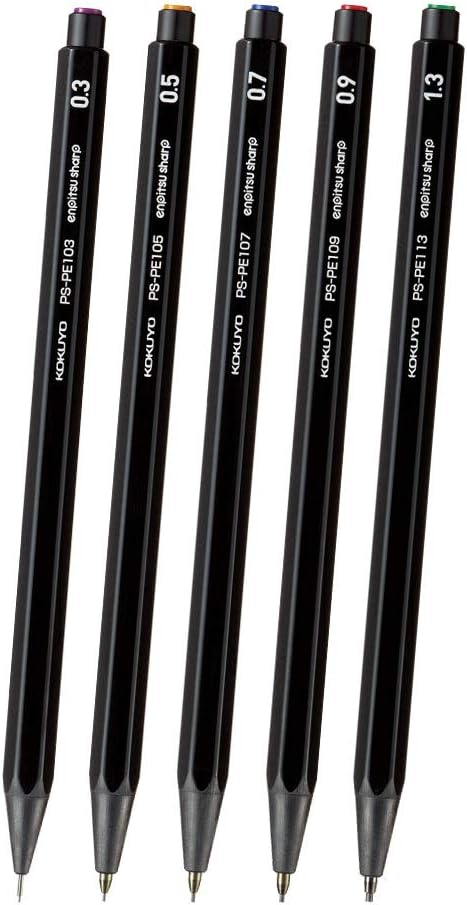KOKUYO Mechanical Pencil Enpitsu Sharp Writing Comparison 5-Piece Set, Black, PS-PE DX5SET