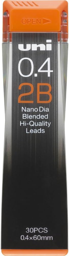 uni Mitsubishi Pencil Mechanical Pencil Lead Refill Nano Dia 0.4mm 2B, U04202ND2B