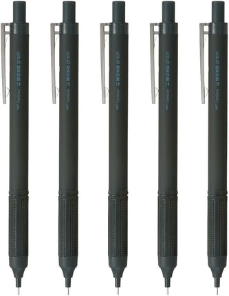 Tombow Mechanical Pencil MONO graph Lite 0.5, 0.5mm, Full Black, 5 Pieces, SH-MGL14-5P