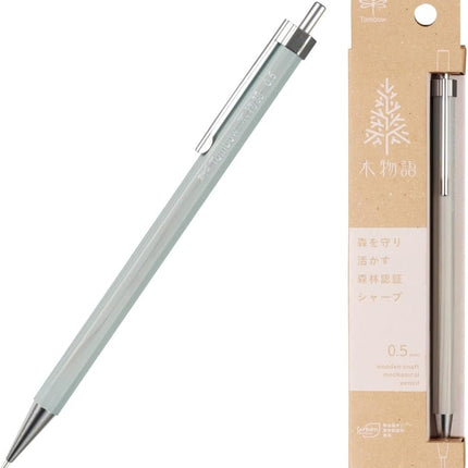 Tombow Mechanical Pencil KIMONOGATARI, 0.5mm, Wooden Shaft, Nemophila Blue, DHA-151C