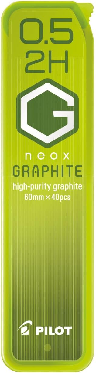 PILOT Mechanical Pencil Lead Refill neox GRAPHITE 0.5mm 2H, 10 Pieces, HRF5G2002H