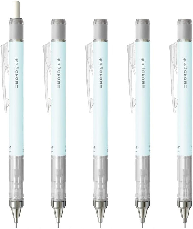 Tombow Mechanical Pencil MONO graph 0.5 Pastel Color, 0.5mm, Ice Blue, 5 Pieces, DPA-136A-5P