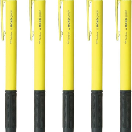Tombow Mechanical Pencil MONO graph Lite 0.5, 0.5mm, Neon Yellow, 5 Pieces, SH-MGL53-5P