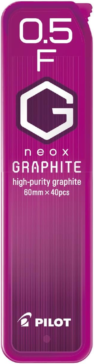 PILOT Mechanical Pencil Lead Refill neox GRAPHITE 0.5mm F, 10 Pieces, HRF5G200F