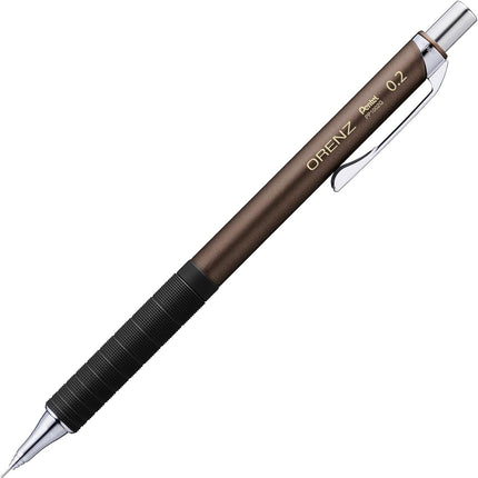 Pentel Mechanical Pencil Orenz Metal Grip, 0.2mm, Brown, XPP1002G2-RE